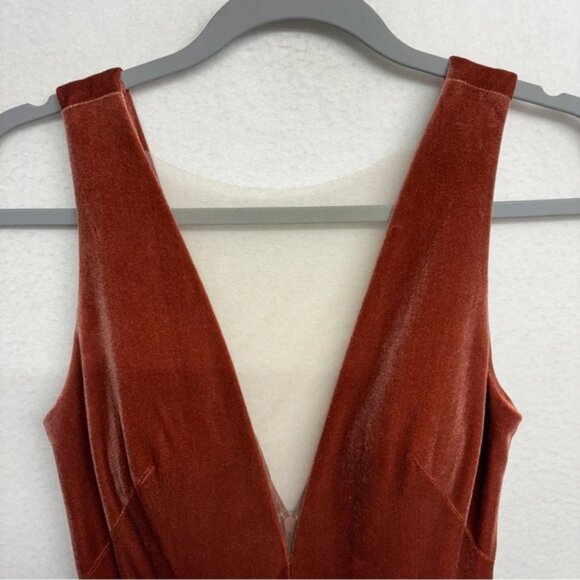 Jenny Yoo Logan Velvet Sleeveless Illusion Plunging V-Neck Gown Maxi Dress 2 - Picture 10 of 16